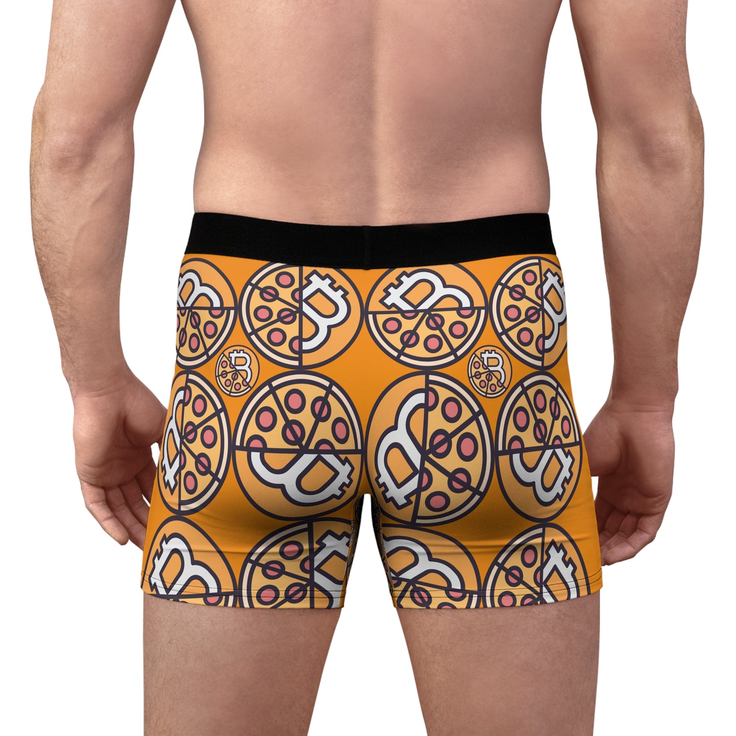 Bitcoin Pizza Boxer Briefs — Novelty Crypto Print Men's Underwear