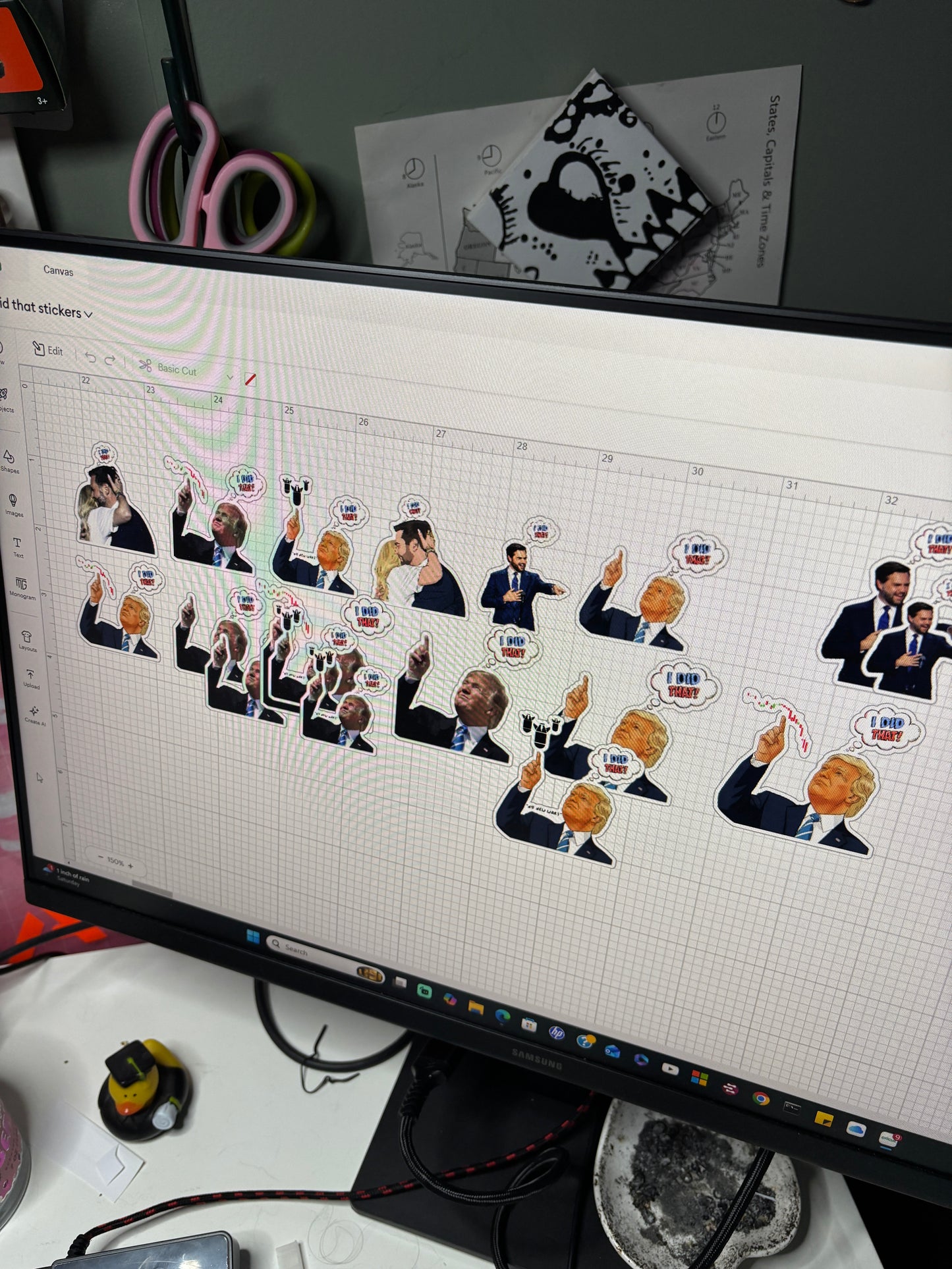 Comic Style Political Parody Sticker | Glossy Vinyl Kiss‑Cut Decal | Funny Satire Gift for Journalers and Activists