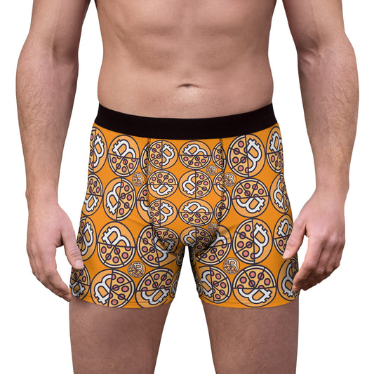 Bitcoin Pizza Boxer Briefs — Novelty Crypto Print Men's Underwear