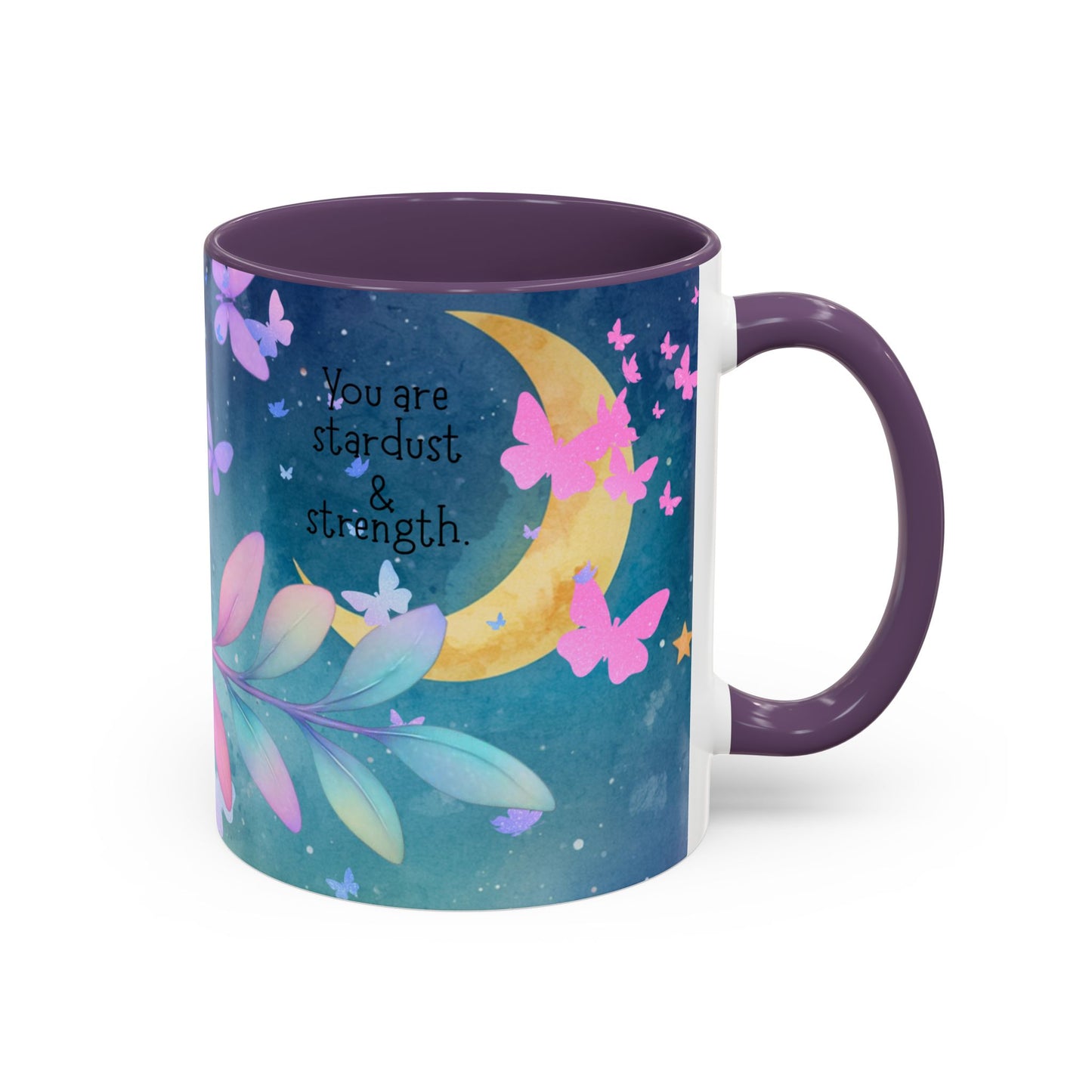 Cute Owl Coffee Mug – "You Are Stardust & Strength" Accent Ceramic Mug