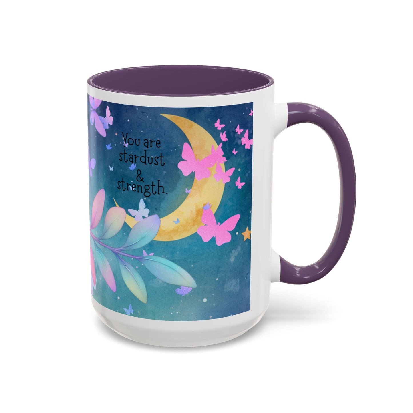 Cute Owl Coffee Mug – "You Are Stardust & Strength" Accent Ceramic Mug