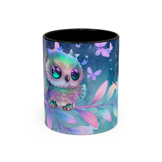 Cute Owl Coffee Mug – "You Are Stardust & Strength" Accent Ceramic Mug