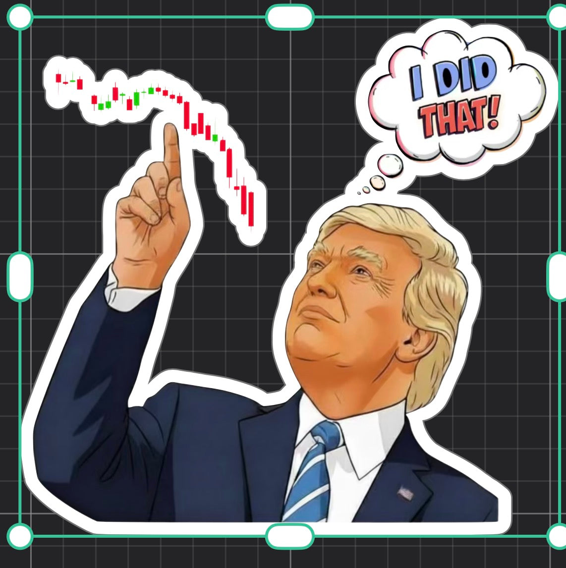 Comic Style Political Parody Sticker | Glossy Vinyl Kiss‑Cut Decal | Funny Satire Gift for Journalers and Activists