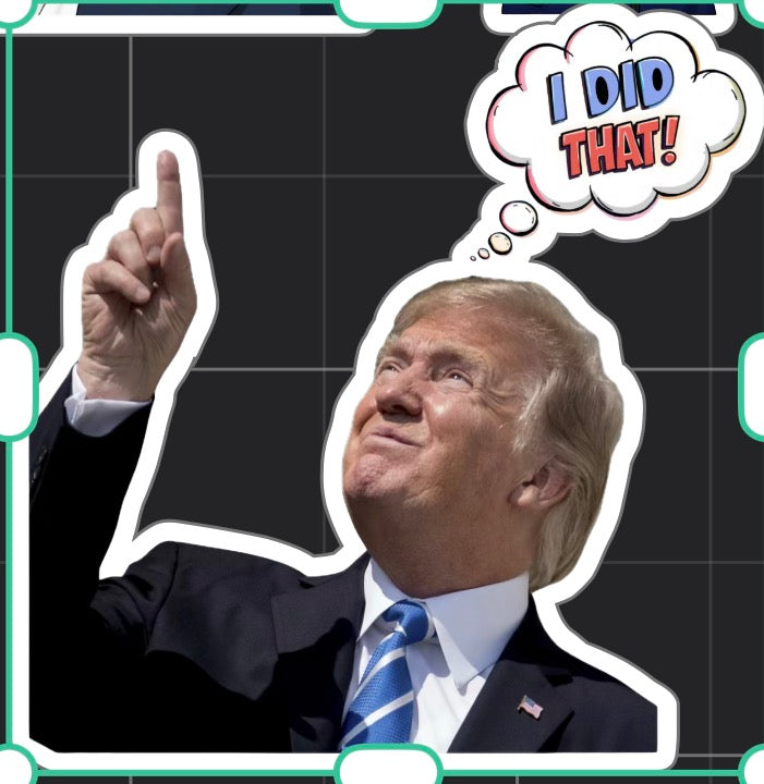 Political Parody Sticker | Glossy Vinyl Kiss‑Cut Decal | Funny Satire Gift for Journalers and Activists