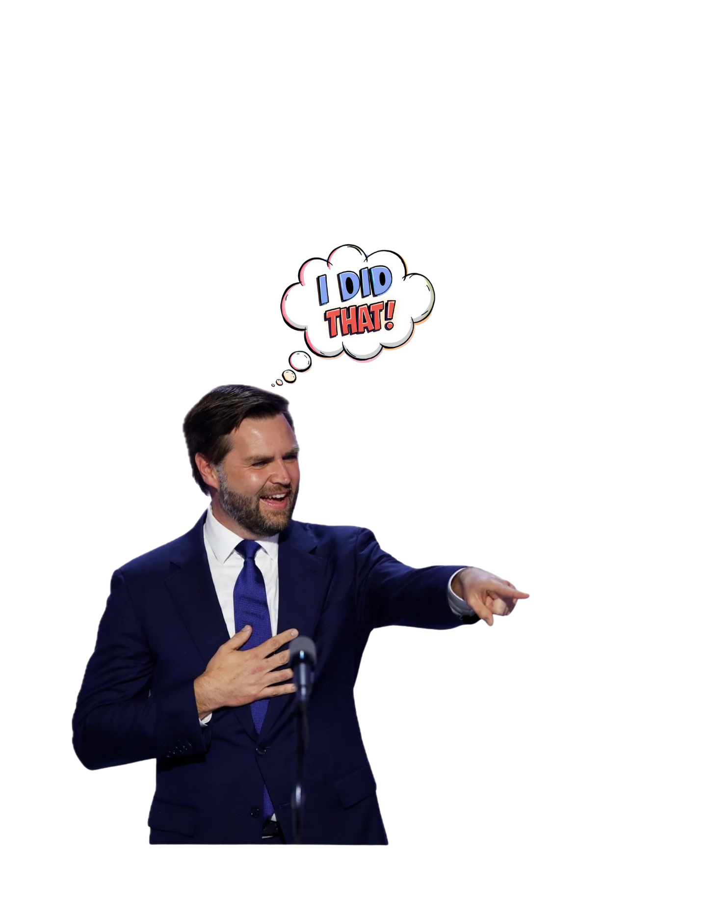 Political Parody Photograph Sticker | Glossy Vinyl Kiss‑Cut Decal | Funny Satire Gift for Journalers and Activists