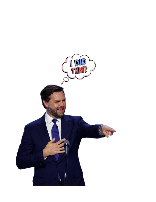 Political Parody Photograph Sticker | Glossy Vinyl Kiss‑Cut Decal | Funny Satire Gift for Journalers and Activists