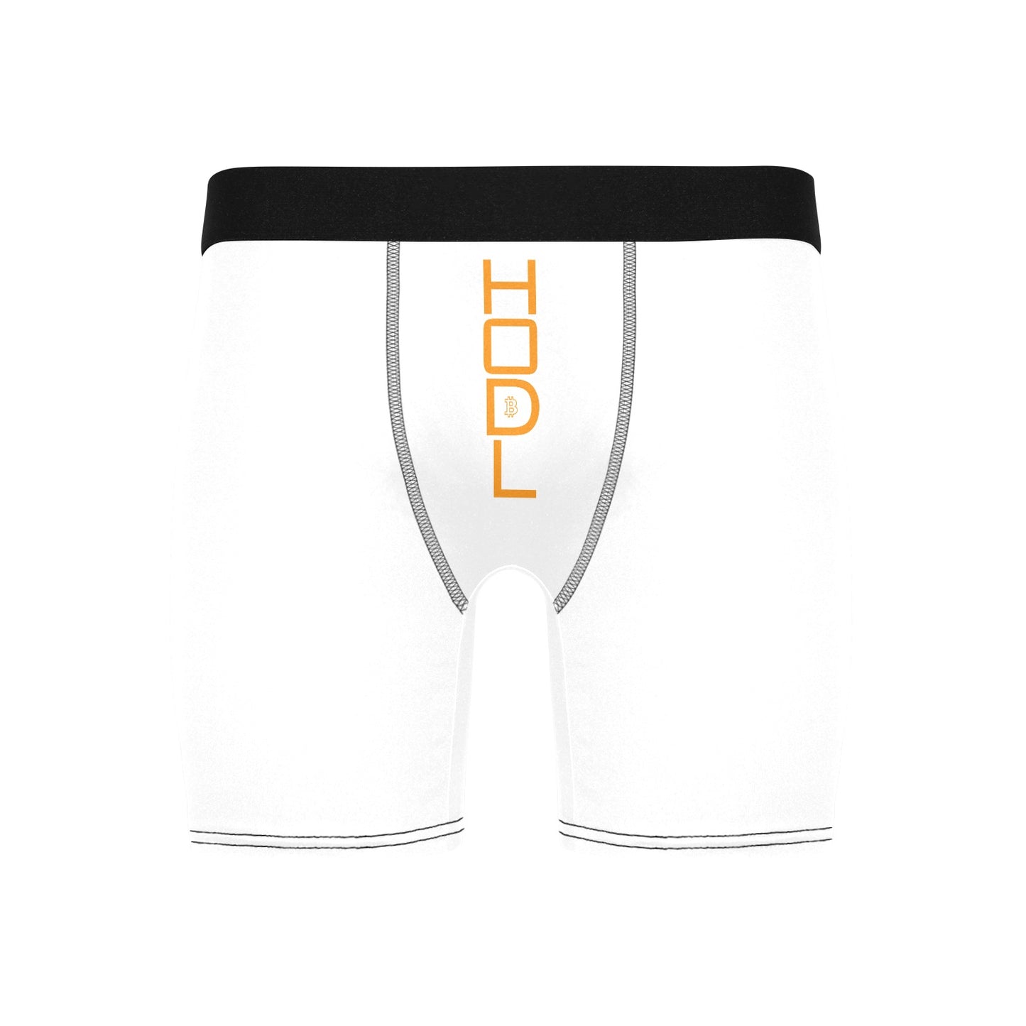 HODL Crypto Boxer Briefs • Men’s Long Leg Underwear • $BTC All‑Over Print • Soft Stretch