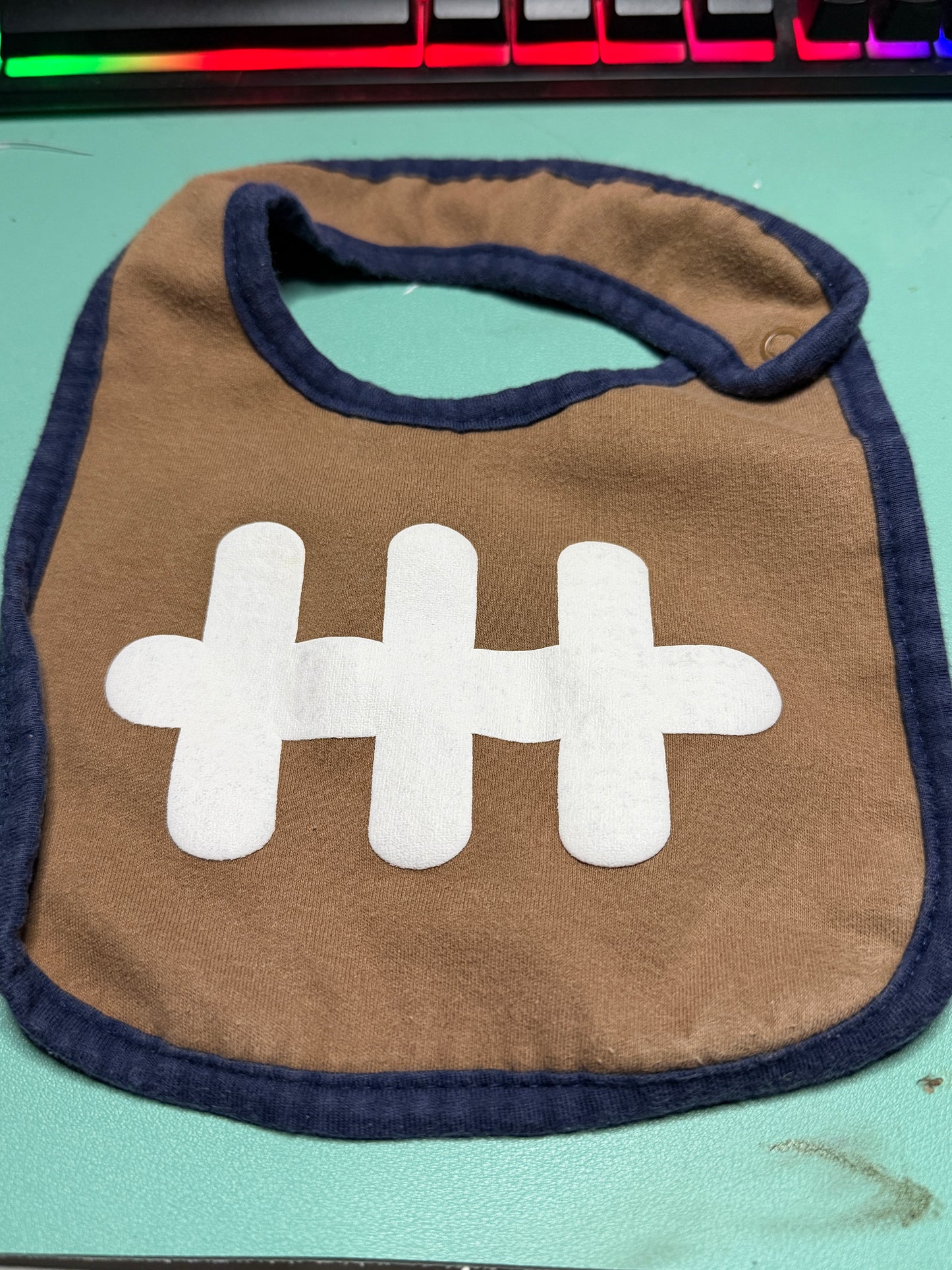 Football Baby Bib – Just One You by Carter’s – 100% Cotton – Brown & Navy – One Size