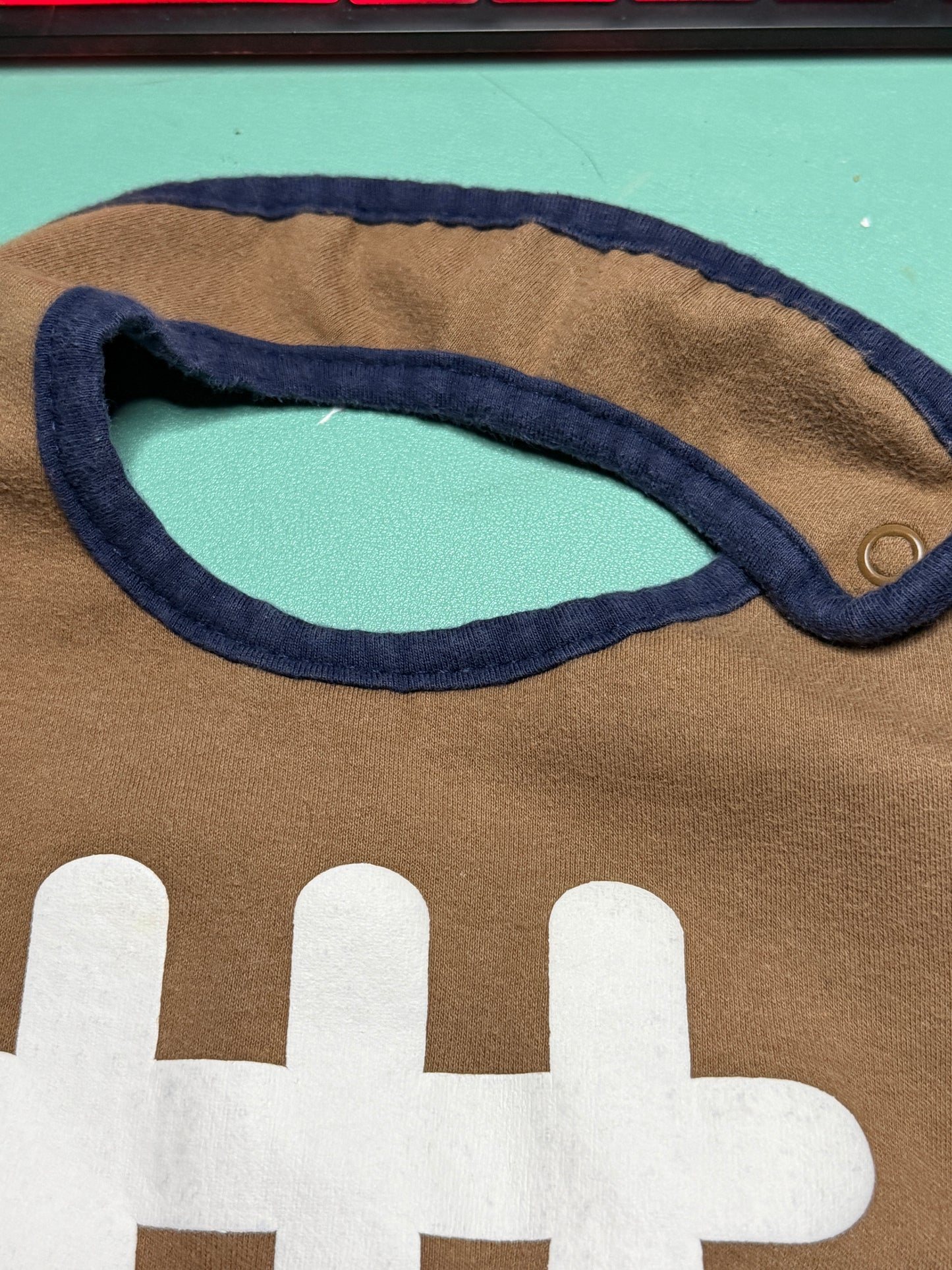 Football Baby Bib – Just One You by Carter’s – 100% Cotton – Brown & Navy – One Size