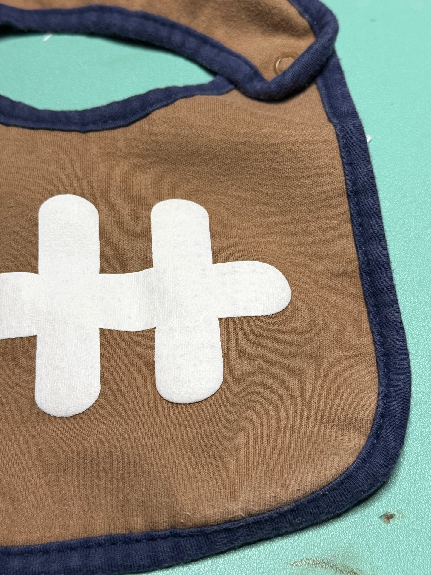 Football Baby Bib – Just One You by Carter’s – 100% Cotton – Brown & Navy – One Size